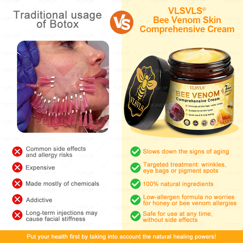 Made and Shipped from USA  🗽𝑽𝑳𝑺𝑽𝑳𝑺® Bee Venom Comprehensive Cream  LAST DAY 80% OFF(Sagging Skin, Fine Lines, Loss of Firmness, Flat Bust, Drooping Hips, and More)