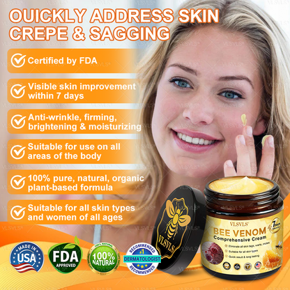 Made and Shipped from USA  🗽𝑽𝑳𝑺𝑽𝑳𝑺® Bee Venom Comprehensive Cream  LAST DAY 80% OFF(Sagging Skin, Fine Lines, Loss of Firmness, Flat Bust, Drooping Hips, and More)