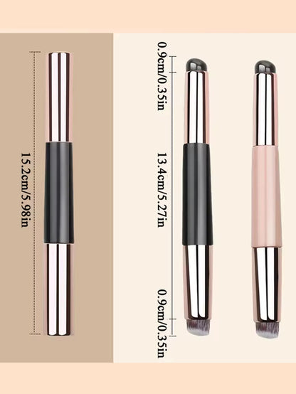 2 in 1 Silicone Lipstick Brush, Smudge Brush, Soft Bristles, Concealer, Portable Beauty Makeup Tool
