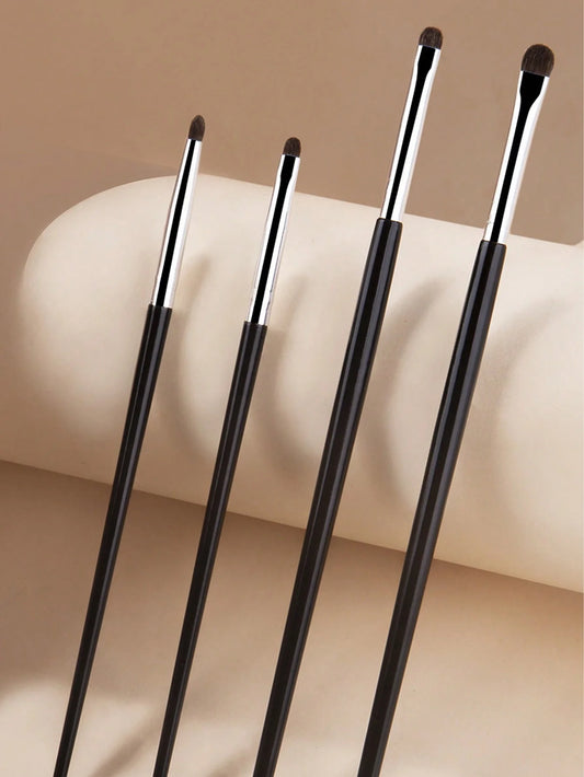 4Pcs Small Eyeshadow Brushes for Fine-Tuning Eye Makeup, Tapered Small Brushes for Highlighting, Fine Detail Blending, and Concealing