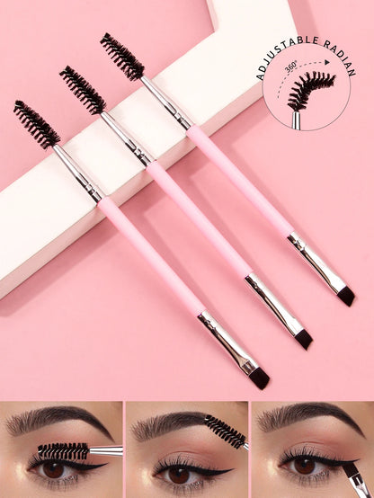 3PCS professional single double end angle eyebrow eyelash makeup brush high quality eyebrow pencil eyeliner brush